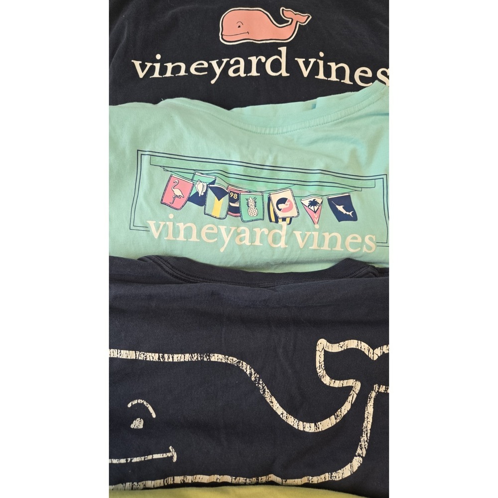 Lot 5 Vineyard Vines Size Medium Long Sleeve Pocket Tee Shirts Whale Logo Lot - Picture 2 of 10